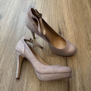 Style & Co Ankle Strap Rhinestone Ankle Strap Platform Heels Size 6.5 NEW!